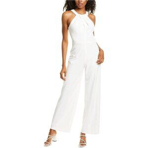 Julia Jordan Women’s Twist-Front Halter Jumpsuit Ivory NWT